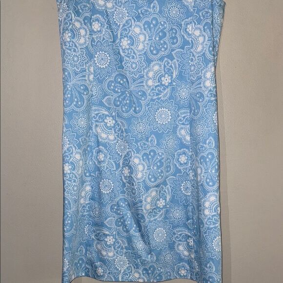 Ann Taylor Loft Dress Blue Floral Print 100% Cotton Sleeveless - Picture 11 of 14